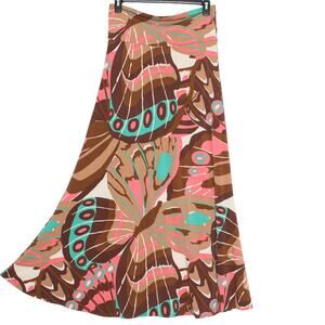 Judith March Skirt Butterfly Boho Y2K 70s Hippie Festival Retro Flowy Maxi Large
